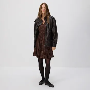 Dámské šaty Reserved - Vzorované minišaty - tmavě hnědá - 113GP-89X - 113GP-89X-M