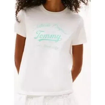 Dámské tričko Tommy Jeans bílé tričko, XL (Dámské tričko Tommy Hilfiger doprava zdarma)