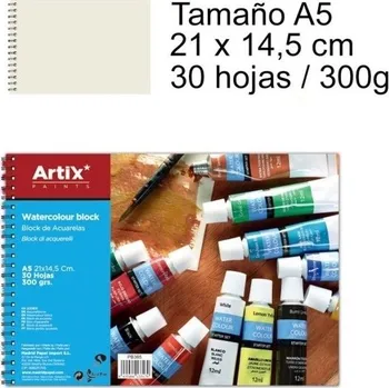 Blok Blok de Acuarela Artix A5 kroužkový Artix 250 a víc akvarel do A5 zrnitý