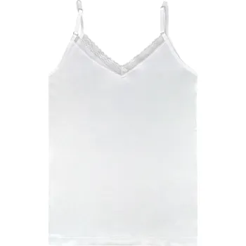 GREENICE Dámské klasické jednobarevné tílko 6667 Barva: Bílá, Velikost: M/L