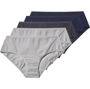 Kalhotky esmara® Dámské kalhotky s vysokým pasem, 5 kusů (navy modrá / šedá, M(40/42))