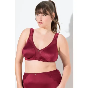 Podprsenka Ulla Popken, Plus size Podprsenka minimizer, satén, krajka, bez kostic, košíčky C-F pro plnoštíhlé nadměrná velikost, 841485544-1114, červený, 105F, Nadměrné velikosti, Plus size oblečení, Oblečení pro boubelky, Oblečení pro baculky, Oblečení pro plnoštíh