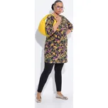 Ulla Popken, Plus size Dlouhé tričko, zip, A střih, výstřih do V, 3/4 rukávy pro plnoštíhlé nadměrná velikost, 842726200-1133, hnědý, 62/64, Nadměrné velikosti, Plus size oblečení, Oblečení pro boubelky, Oblečení pro baculky, Oblečení pro plnoštíhlé, Oble