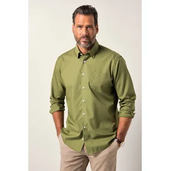 Pánská košile JP1880, Plus size Košile, Business, nežehlí se, Kent límec, dlouhé rukávy, Comfort střih, do 8XL pro plnoštíhlé nadměrná velikost, 804890430-1456, zelený, 7XL, Plus size oblečení, Oblečení pro vysoké muže, Nadměrné velikosti, Oblečení pro plnoštíhlé.