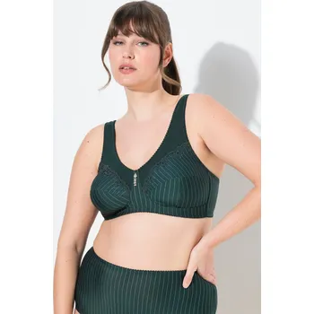 Podprsenka Ulla Popken, Plus size Odlehčující podprsenka, bez kostic, s přívěškem, košíčky C-G pro plnoštíhlé nadměrná velikost, 658495137-1138, zelený, 115G, Nadměrné velikosti, Plus size oblečení, Oblečení pro boubelky, Oblečení pro baculky, Oblečení pro plnoštíhl