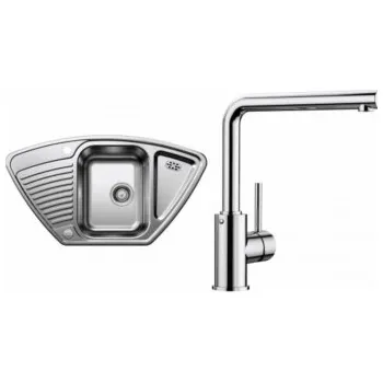 Nerezový dřez Blanco Set 06-B 25 Tipo 9 E Přírodní lesk + Mila Chro