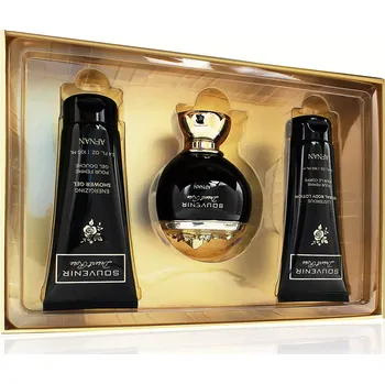 Parfém Afnan Souvenir Desert Rose dárková sada pro ženy parfémovaná voda 100 ml + sprchový gel 100 ml + tělové mléko 100 ml + Prodloužená možnost vrácení zboží do 30 dnů.