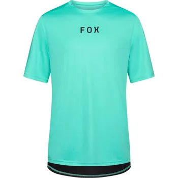 cyklistický dres Pánský cyklo dres FOX Ranger Ss Jersey Workdmark Sg Aqua - L