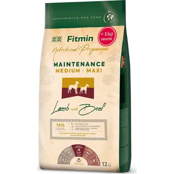 Krmivo pro psa Fitmin Dog Medium Maxi Maintenance Lamb With Beef 12 kg + 1 kg