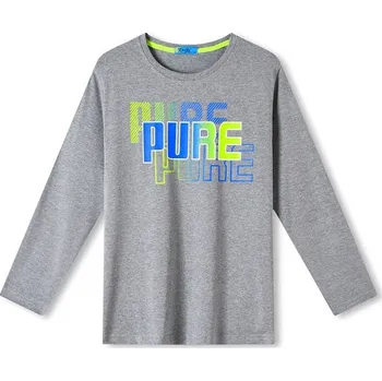 CHLAPECKÉ TRIČKO S POTISKEM - s dlouhým rukávem HC0761 Velikost: 146, Barva: Šedá