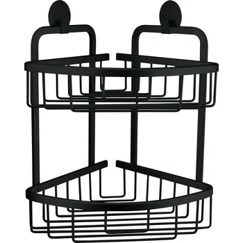 Odpadkový koš Kleine Wolke polička ROCCO - Black, koš dvojitý rohový