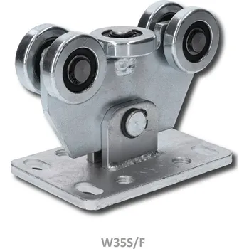 nosný vozík W35S/F - vozík posuvné nesené brány vhodný k C profilu 60 x 60 x 4 mm, kyvný