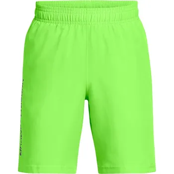 Chlapecké kraťasy Dětské sportovní kraťasy Under Armour TECH WOVEN WORDMARK SHORTS K zelené 1383341-362 - YL | UK 11 | US 12