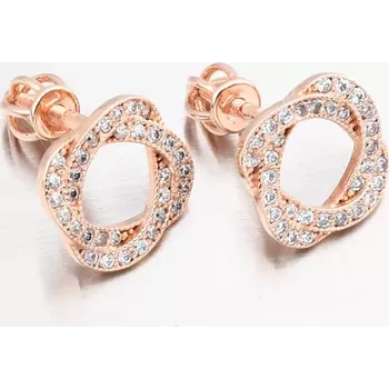 Náušnice Dámské náušnice růžové zlato 585 zirkon 668P-120289-CV