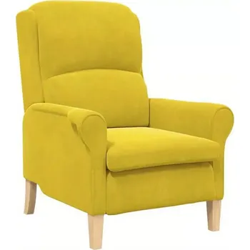 Křeslo Křeslo ušák, relaxační, nohy masiv, hořčicová, CHARLOT