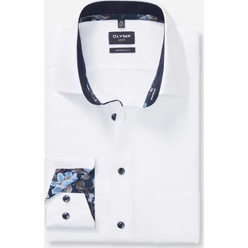 Pánská košile Olymp Luxor Modern Fit společenská košile s prodlouženým rukávem 124089 00 Bílá 43