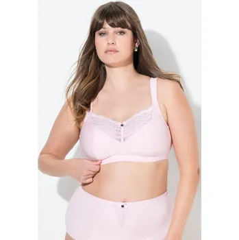 Podprsenka Ulla Popken, Plus size Jemná podprsenka, bez kostic, výšivka, měkké košíčky, C-E pro plnoštíhlé nadměrná velikost, 834292504-1144, růžový, 95G, Nadměrné velikosti, Plus size oblečení, Oblečení pro boubelky, Oblečení pro baculky, Oblečení pro plnoštíhlé, O