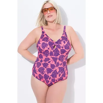 Dámské plavky Ulla Popken, Plus size Plavky, ryby, měkké košíčky, recyklovaný materiál pro plnoštíhlé nadměrná velikost, 837796510-1010, červený, 48, Nadměrné velikosti, Plus size oblečení, Oblečení pro boubelky, Oblečení pro baculky, Oblečení pro plnoštíhlé, Oblečení 