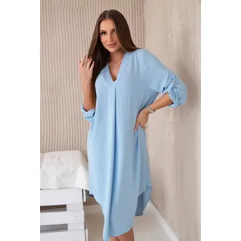 Dámská móda Šaty s výstřihem do V 88536 modré - Italian Fashion uni