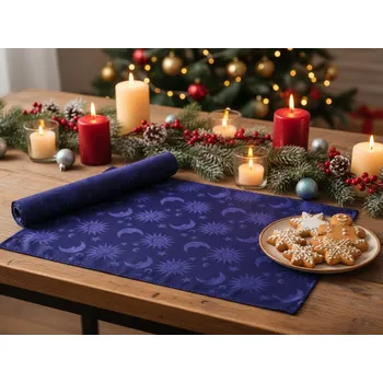 prostírání HEDVA ČESKÝ BROKÁT Ubrus Odaska prostírání 30x40 set 2 ks SLUNÍČKA modrá