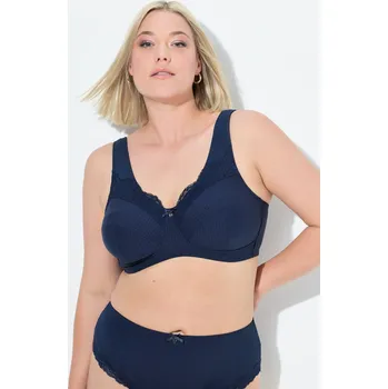 Podprsenka Ulla Popken, Plus size Odlehčující podprsenka, bez kostic, krajka, košíčky C-G pro plnoštíhlé nadměrná velikost, 841688139-1116, modrý, 115F, Nadměrné velikosti, Plus size oblečení, Oblečení pro boubelky, Oblečení pro baculky, Oblečení pro plnoštíhlé, Obl