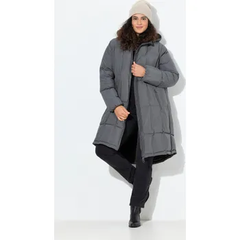 Dámský kabát Ulla Popken, Plus size HYPRAR lehce prošívaný kabát, vodoodpudivý, kapuce pro plnoštíhlé nadměrná velikost, 841148100-1130, šedý, 50/52, Nadměrné velikosti, Plus size oblečení, Oblečení pro boubelky, Oblečení pro baculky, Oblečení pro plnoštíhlé, Oblečení