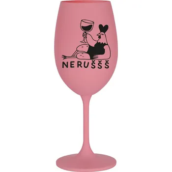 Sklenice NERUŠŠŠ - růžová sklenice na víno 350 ml