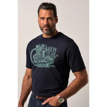 Pánské tričko JP1880, Plus size Tričko JP1880, krátké rukávy, potisk na hrudi, do 8XL pro plnoštíhlé nadměrná velikost, 840259130-1456, modrý, 7XL, Plus size oblečení, Oblečení pro vysoké muže, Nadměrné velikosti, Oblečení pro plnoštíhlé.
