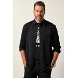 JP1880, Plus size Mikina JP1880, pracovní oblečení, dlouhé rukávy, Modern střih, Kent límeček, potisk na zádech, do 8XL pro plnoštíhlé nadměrná velikost, 841301100-1455, černý, 6XL, Plus size oblečení, Oblečení pro vysoké muže, Nadměrné velikosti, Oblečen