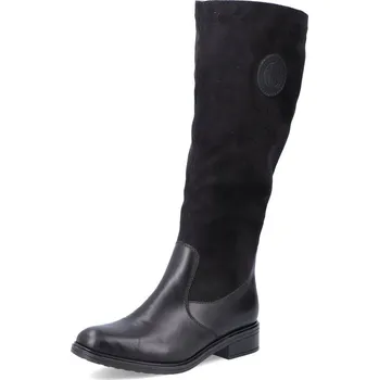 Dámské polobotky Dámská kožená obuv zimní RIEKER DZ Z5372-00 - podšívka vlna černá 41