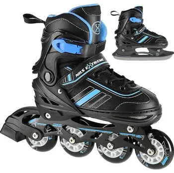 Kolečkové brusle NILS EXTREME Brusle NILS Extreme NH18191 2v1 černo-modré L(39-43)