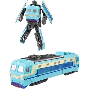 Kovový robot rozkládací lokomotiva modrá