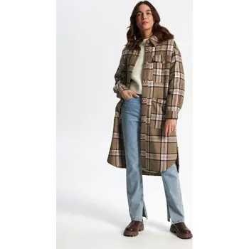 Dámský kabát Sinsay - Košilový kabát se směsí vlny - vícebarevná - 3150F-MLC - 3150F-MLC-XL