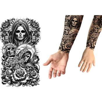 Karnevalový doplněk GuircaFalešné nalepovací tetování - Muerte - Day of the Dead