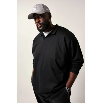 Pánské tričko STHUGE, Plus size Polokošile STHUGE, dlouhé rukávy, oversize, do 8XL pro plnoštíhlé nadměrná velikost, 842676100-1455, černý, 6XL, Plus size oblečení, Oblečení pro vysoké muže, Nadměrné velikosti, Oblečení pro plnoštíhlé.