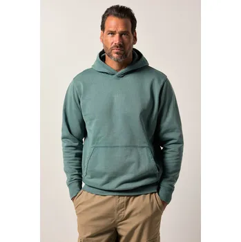 Pánská mikina JP1880, Plus size Mikina s kapucí JP1880, tepláková, kapuce, vintage vzhled, do 8XL pro plnoštíhlé nadměrná velikost, 840227190-1452, tyrkysový, 3XL, Plus size oblečení, Oblečení pro vysoké muže, Nadměrné velikosti, Oblečení pro plnoštíhlé.