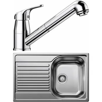 Nerezový dřez Blanco SET 04-B 25 Tipo 45 S Compact Přírodní lesk + Daras-S Chrom