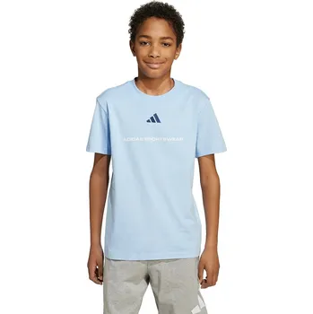 Dětské bavlněné tričko adidas KC5384 modrá 50X, vel. 176