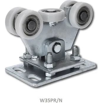 Pohon brány nosný vozík W35MR/N, polyamidová kolečka - kyvný, výškově stavitelný vozík pro posuvnou samonosnou bránu do 6,5 m, určený pro profil 80 x 80 mm a 80 x 85 mm