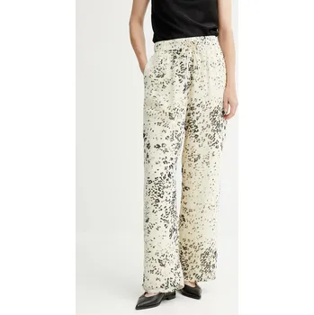 Dámské kalhoty Kalhoty Calvin Klein dámské, béžová barva, high waist, LV044B913G 01A, vel. XXS