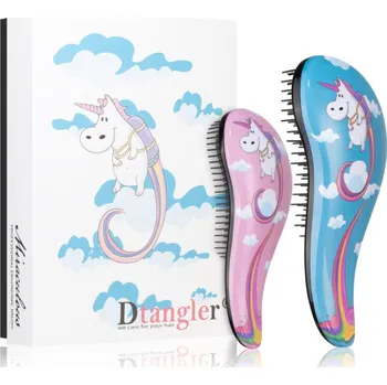 Dtangler Unicorn Blue Unicorn kartáč na vlasy 1 ks + Pink Unicorn kartáč na vlasy pro děti 1 ks