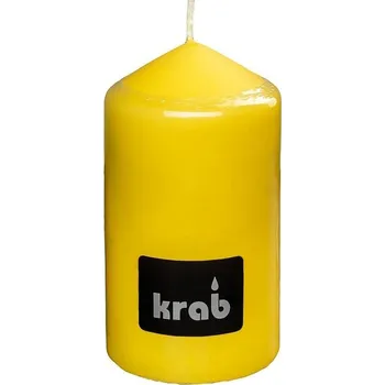 Svíčka Krab - válcová svíčka 60 × 110 mm, žlutá