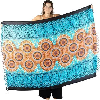 Šátek Sarong / pareo / plážový šátek s mandalami Natori Azure Blue, Sittar.cz