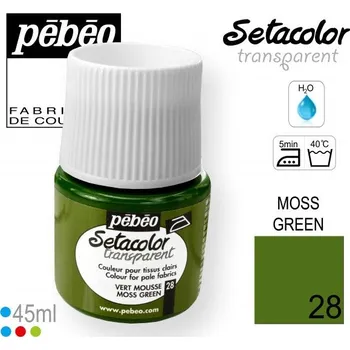 Speciální výtvarná barva Barva na Textil SETACOLOR Transparent Pebeo. barva č. 28 MOSS GREEN. Balení 45ml.