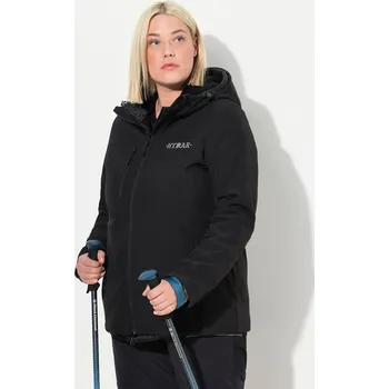 Pánská softshellová bunda Ulla Popken, Plus size HYPRAR softshellová bunda, vodoodpudivá, strečová, reflexní potisk pro plnoštíhlé nadměrná velikost, 834656100-1131, černý, 54/56, Nadměrné velikosti, Plus size oblečení, Oblečení pro boubelky, Oblečení pro baculky, Oblečení pro pln