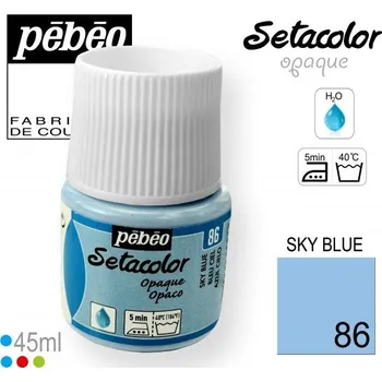 Speciální výtvarná barva Barva na Textil SETACOLOR OPAQUE Pebeo. barva č. 86 SKY BLUE. Balení 45ml.