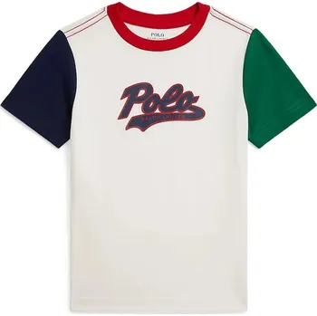 Chlapecké tričko Dětské bavlněné tričko Polo Ralph Lauren 322P02588002 bílá 00X, vel. 102-108