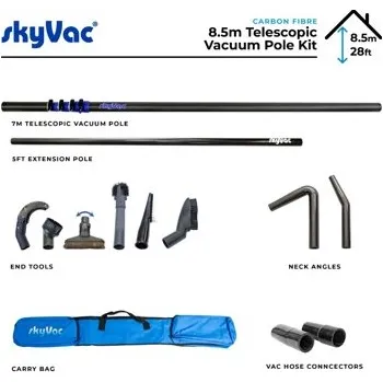 Tyč k vysavači Teleskopická sací trubka SkyVac 44 mm — sada 8,5 m (karbon)