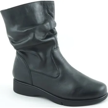 Dámské kozačky Flex & Go ST1068 dámské kožené kozačky nízké černá Barva: Černá, Velikost: 39