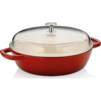 Pánev KELA Hluboká pánev litinová CALIDO 28 cm 3,8l červená KL-11964
